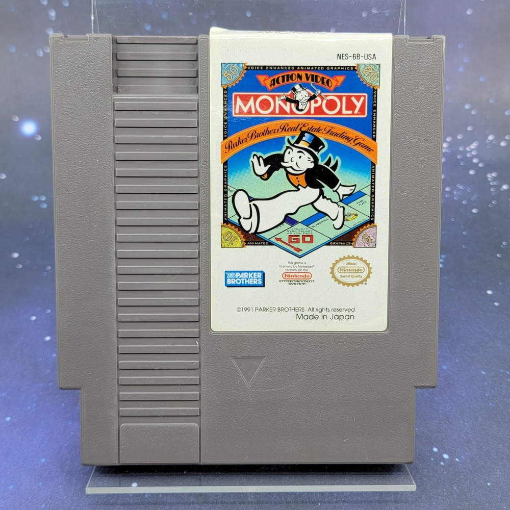 Monopoly Nintendo NES Video Game Cartridge Parker Brothers NES-6B-USA 1991